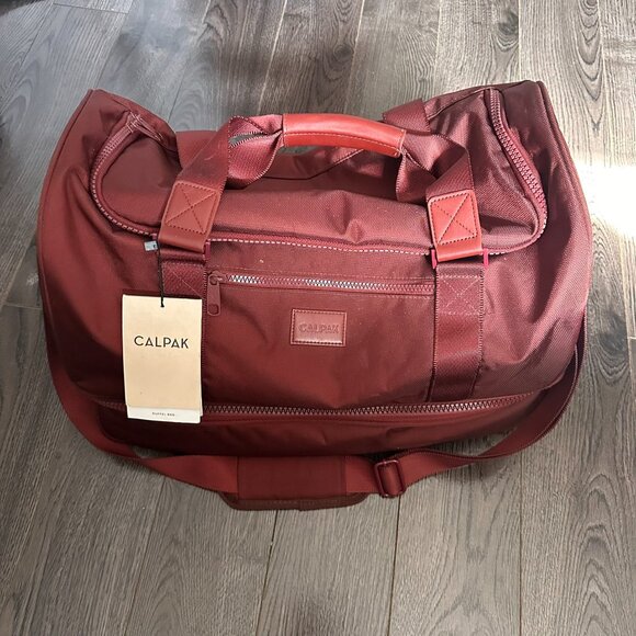 CALPAK Carry-On Weekender Duffel Bag, Red/Burgundy/Garnet - Picture 5 of 7